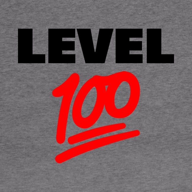 Keep It Level 100 Emoji (black and red) by A Mango Tees